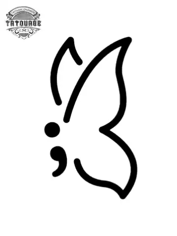 tatouage ephemere papillon point virgule Tatouage éphémère papillon point virgule