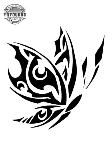 tatouage ephemere papillon polynesien Tatouage éphémère papillon polynésien