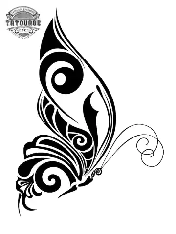 tatouage ephemere papillon profil Tatouage éphémère papillon profil