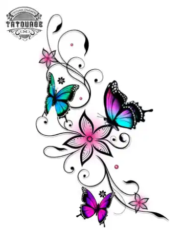 tatouage ephemere papillon relief Tatouage éphémère papillon relief