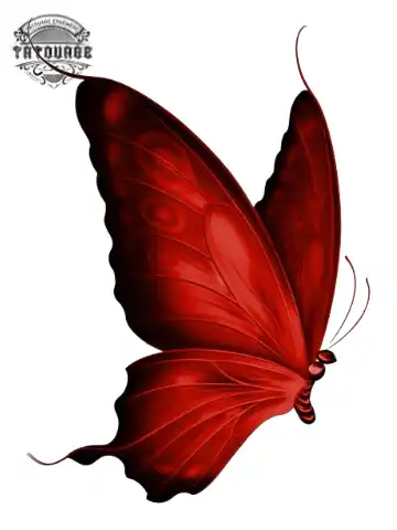 tatouage ephemere papillon rouge Tatouage éphémère papillon rouge