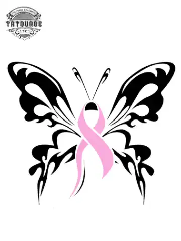 Tatouage éphémère papillon ruban