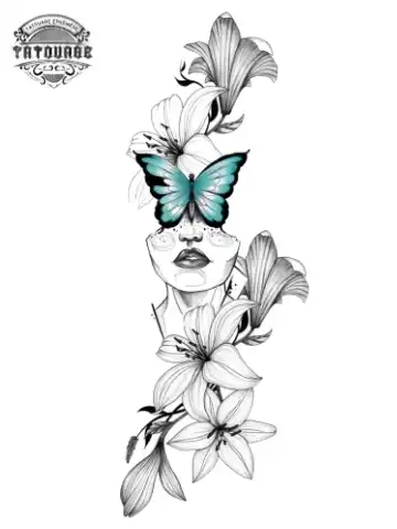 tatouage ephemere papillon vert Tatouage éphémère papillon vert
