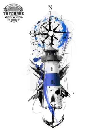 tatouage ephemere phare marin Tatouage éphémère phare marin