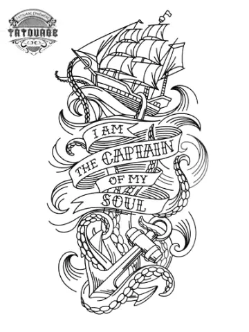 Tatouage éphémère phrase marin