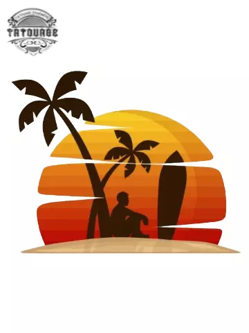 Tatouage éphémère plage palmier