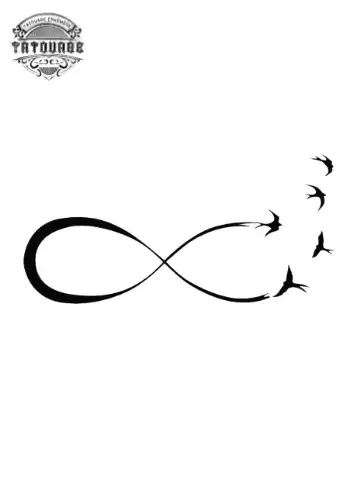 tatouage ephemere plume oiseau infini 2 Tatouage éphémère plume oiseau infini
