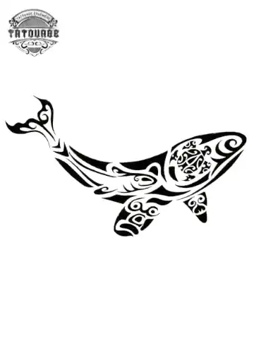 tatouage ephemere polynesien baleine Tatouage éphémère polynésien baleine