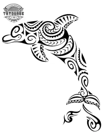 tatouage ephemere polynesien dauphin Tatouage éphémère polynésien dauphin