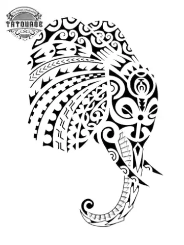 Tatouage éphémère polynésien éléphant
