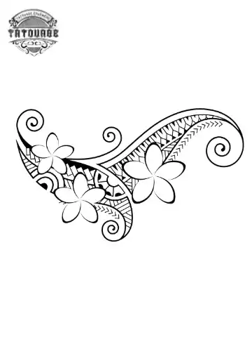 Tatouage éphémère polynésien fleur de tiare