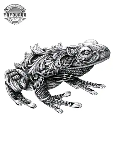 tatouage ephemere polynesien grenouille Tatouage éphémère polynésien grenouille