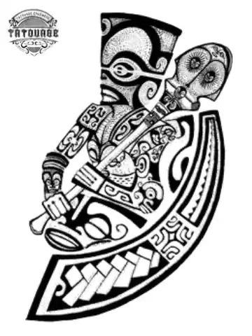 tatouage ephemere polynesien guerrier Tatouage éphémère polynésien guerrier
