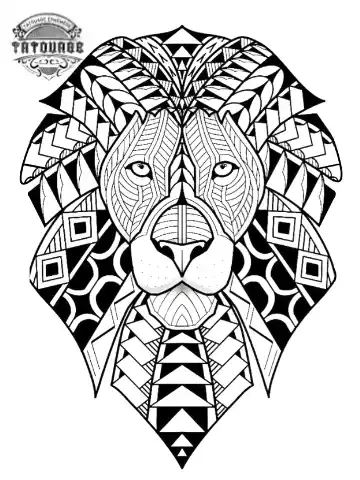 tatouage ephemere polynesien lion Tatouage éphémère polynésien lion
