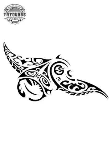 tatouage ephemere polynesien raie manta Tatouage éphémère polynésien raie manta