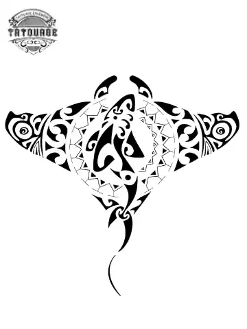 Tatouage éphémère polynésien raie