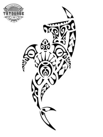 tatouage ephemere polynesien requin et tortue Tatouage éphémère polynésien requin et tortue
