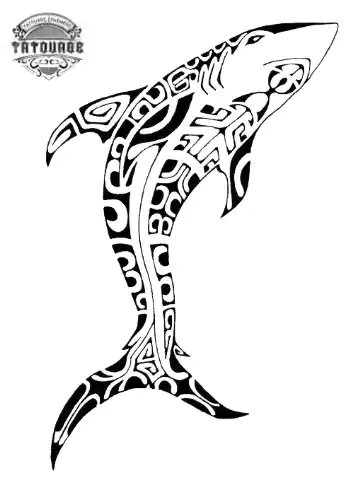 tatouage ephemere polynesien requin Tatouage éphémère polynésien requin