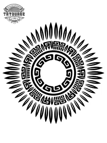 tatouage ephemere polynesien rond Tatouage éphémère polynésien rond
