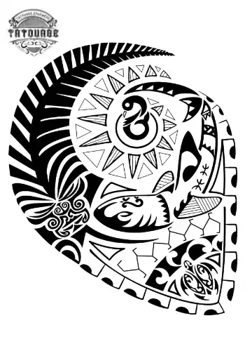 tatouage ephemere polynesien spirale Tatouage éphémère polynésien spirale