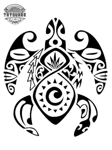 tatouage ephemere polynesien tortue Tatouage éphémère polynésien tortue