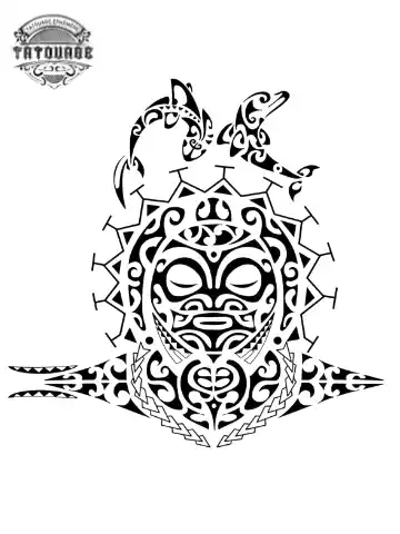 tatouage ephemere polynesien visage Tatouage éphémère polynésien visage