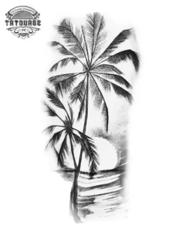 Tatouage éphémère réaliste palmier