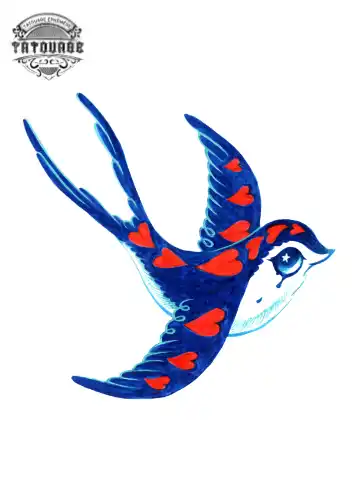tatouage ephemere rockabilly hirondelle Tatouage éphémère rockabilly hirondelle