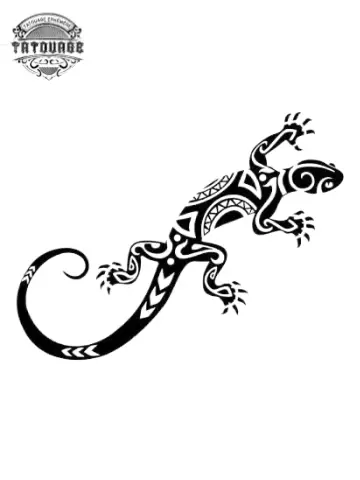 Tatouage éphémère salamandre tahitien