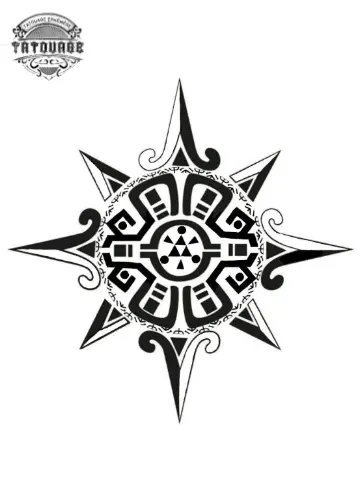 tatouage ephemere style boussole Tatouage éphémère style boussole