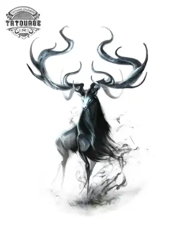 tatouage ephemere style cerf Tatouage éphémère style cerf