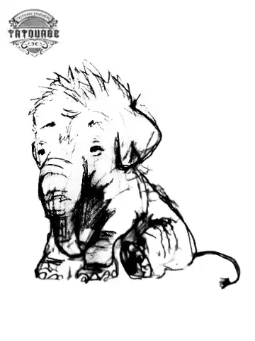 tatouage ephemere style elephant Tatouage éphémère style éléphant