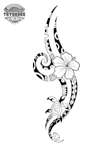 Tatouage éphémère tahitien femme