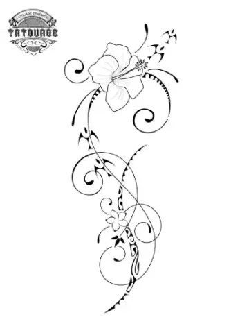 tatouage ephemere tahitien fleur de tiare Tatouage éphémère tahitien fleur de tiaré