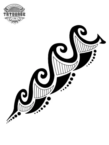 Tatouage éphémère tahitien vague