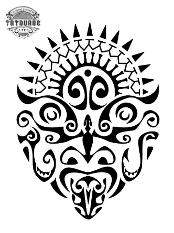 Tatouage éphémère tahitien visage