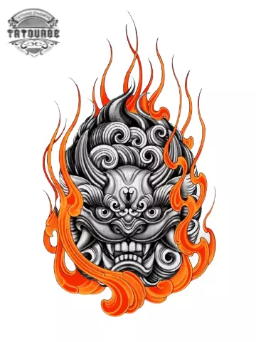 tatouage ephemere taureau tribal japonais Tatouage éphémère taureau tribal japonais