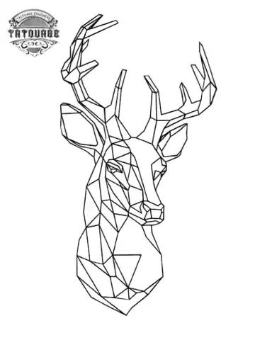 tatouage ephemere tete de cerf origami Tatouage éphémère tête de cerf origami