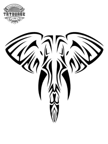 Tatouage éphémère tête éléphant