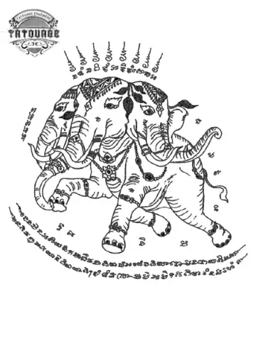 Tatouage éphémère thaïlandais éléphant