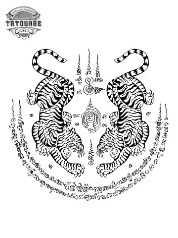 tatouage ephemere thailandais tigre Tatouage éphémère thaïlandais tigre