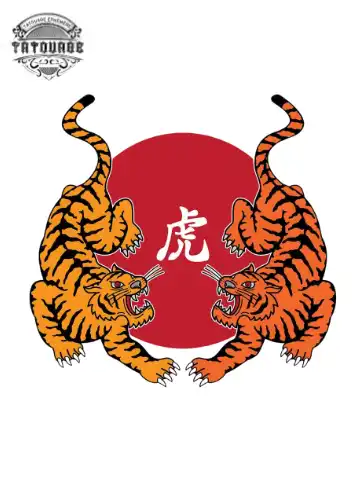 Tatouage éphémère tigre chinois