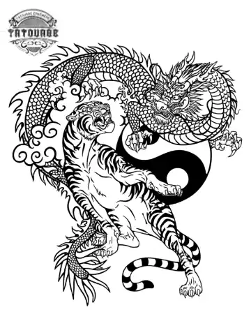 tatouage ephemere tigre dragon Tatouage éphémère tigre dragon