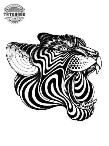 tatouage ephemere tigre graphique Tatouage éphémère tigre graphique