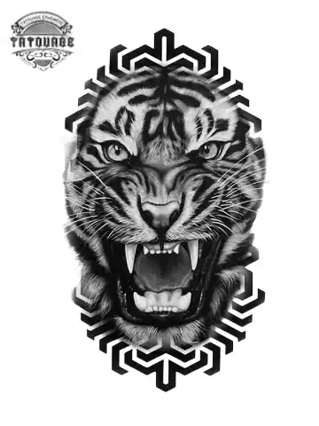 Tatouage éphémère tigre homme