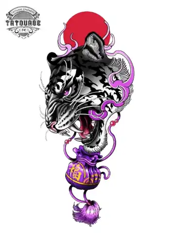 tatouage ephemere tigre japonais femme Tatouage éphémère tigre japonais femme