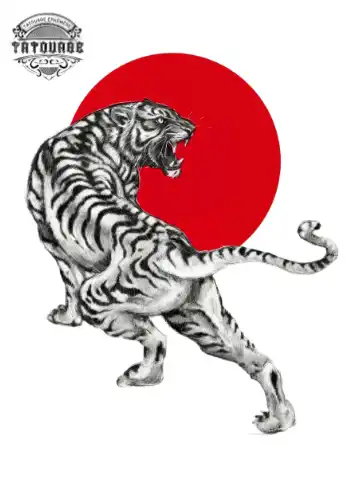 Tatouage éphémère tigre japonais