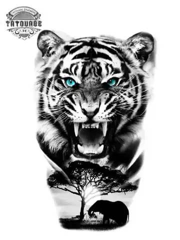 tatouage ephemere tigre jungle Tatouage éphémère tigre jungle