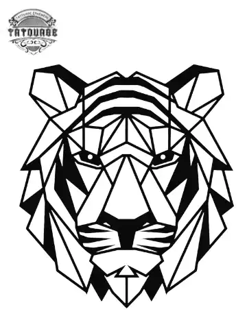 tatouage ephemere tigre origami Tatouage éphémère tigre origami