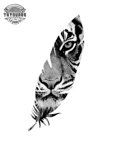 tatouage ephemere tigre plume Tatouage éphémère tigre plume
